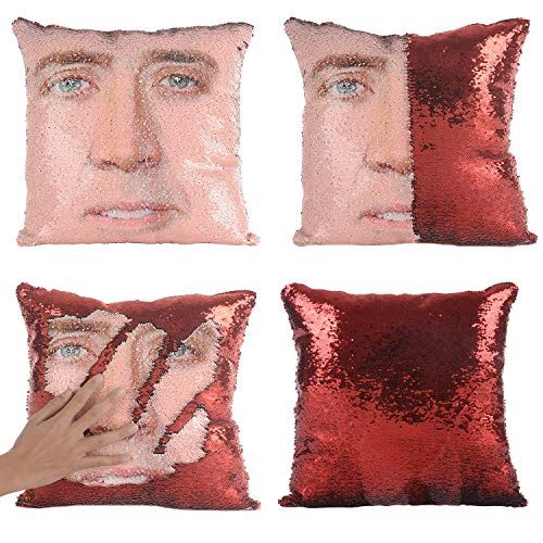 Nicholas Cage Sequin Pillow