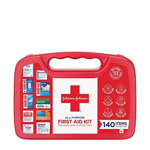 Home Vehicle Emergency Blanket for Travel 120 Pieces Hardcase First Aid Kit Camping Office Includes Instant Cold Pack Workplace & Outdoor 