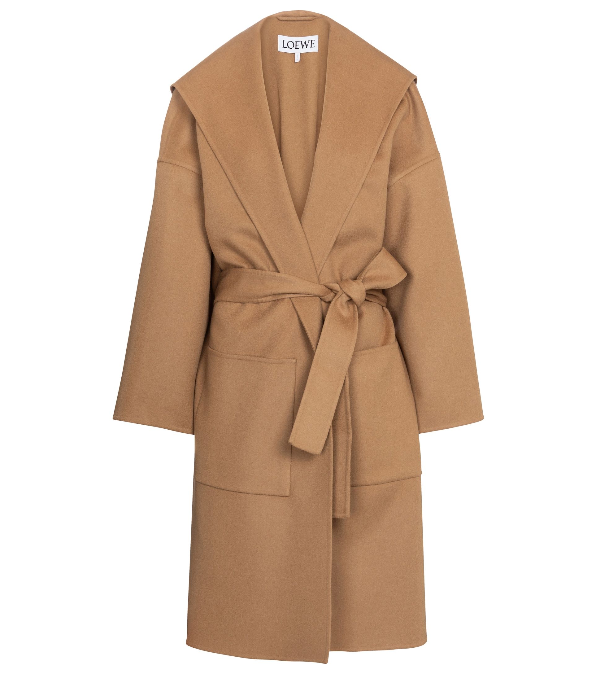 ladies belted camel coat