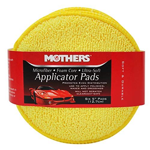 Mothers 156801 Yellow Microfiber Ultra Soft Applicator and Cleaning Pads (Six 5 Inch Pads)