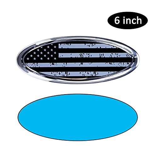 6inch Emblem for Ford, American Flag Front Grille Tailgate Emblem Adhesive Tape Sticker Badge