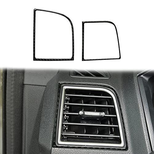 nuoozy Compatible with Front Air Conditioner Vent Wind Outlet Frame Panel Cover Trim Carbon Fiber Interior Accessory for 2011 2012 2013 2014 2015 2016 2017 2018 2019 Ford Explorer Black (2Pcs)