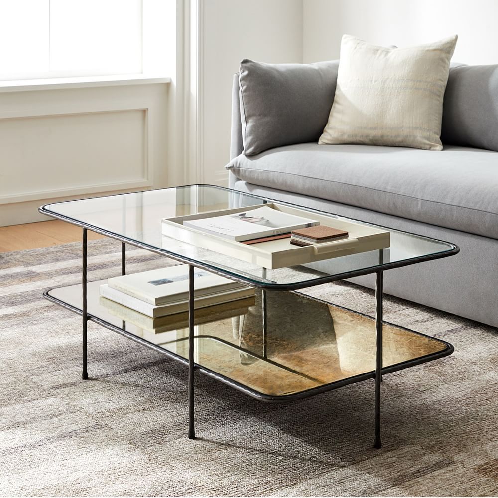 low glass side table