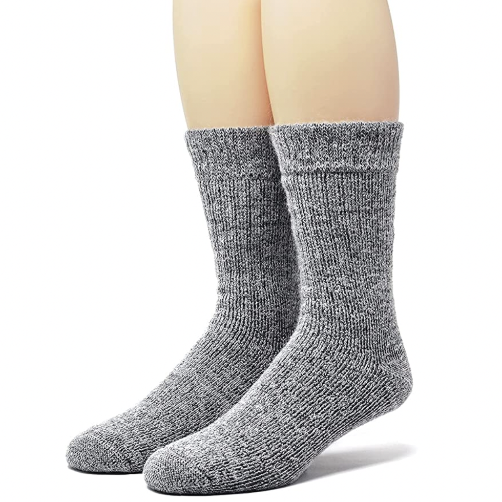 Womens Cozy Warm Non Slip Alpaca Wool Blend Thermal Slipper Bed Socks with  Grips