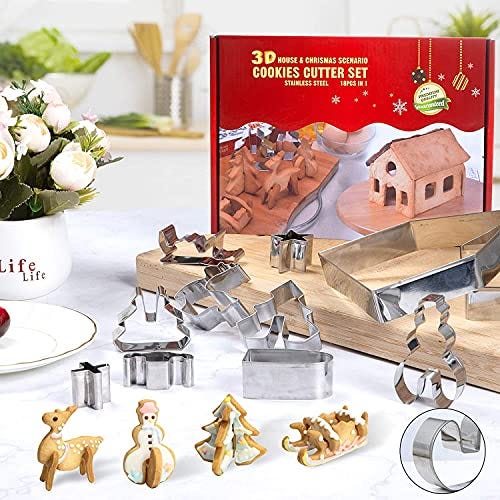 3D Christmas House Cookie Cutter Set