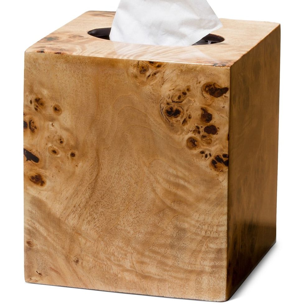 Burl Veneer Tissue Box