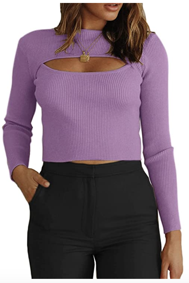 Cutout Ribbed Sweater