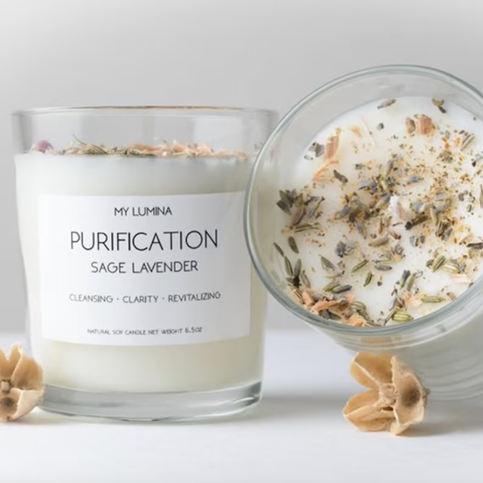 Purification Candle with Sage Lavender