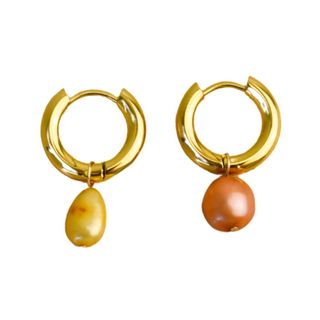 Sunset Pearl Hoops
