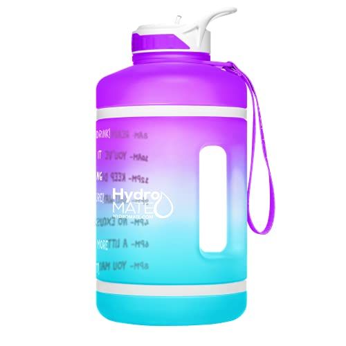 HydroMATE Half Gallon Motivational Water Bottle with Times Clear - HydroMate