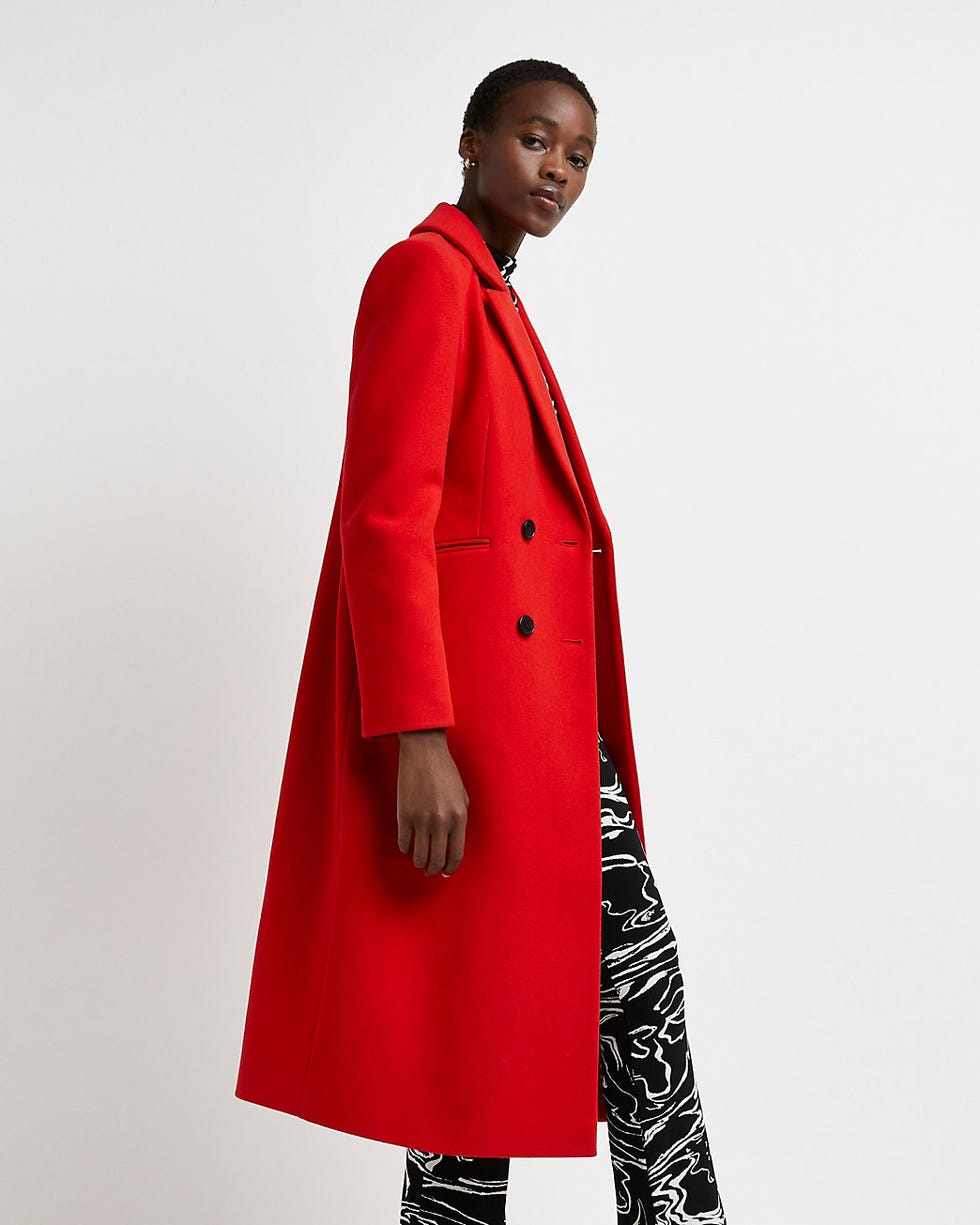 Red double breasted coat