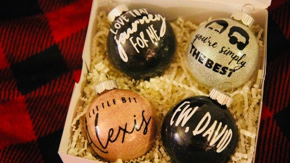 4 Pack of 'Schitt's Creek' Ornaments