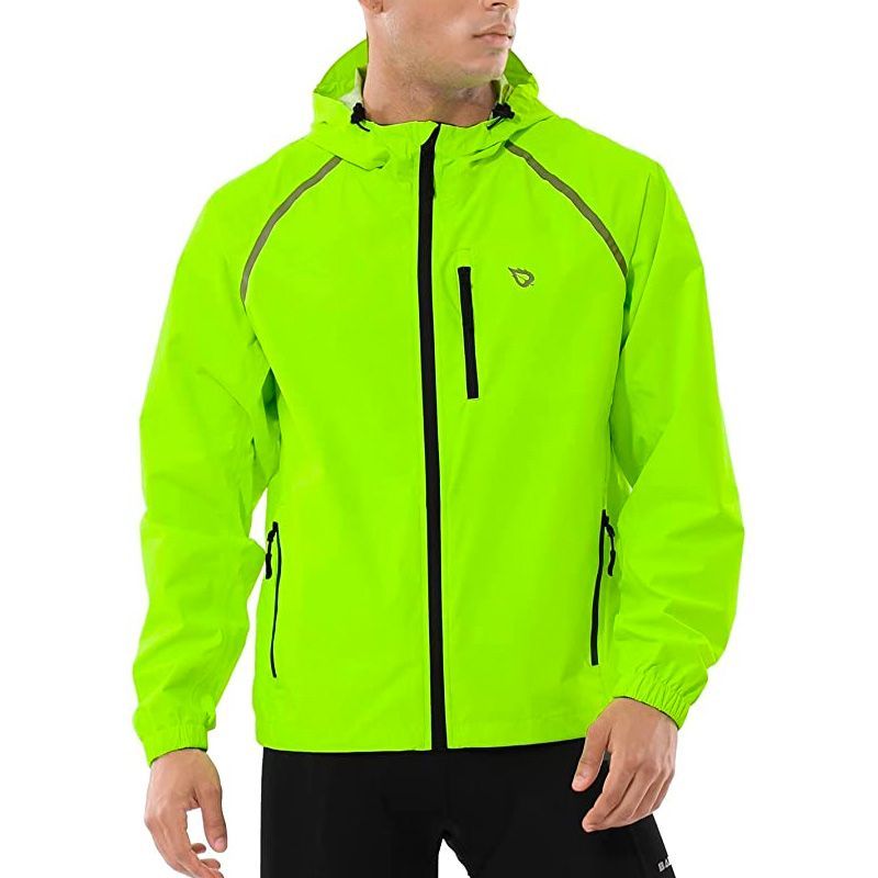 More Mile Mens Running Jacket High Visibility Yellow Windproof Showerproof 