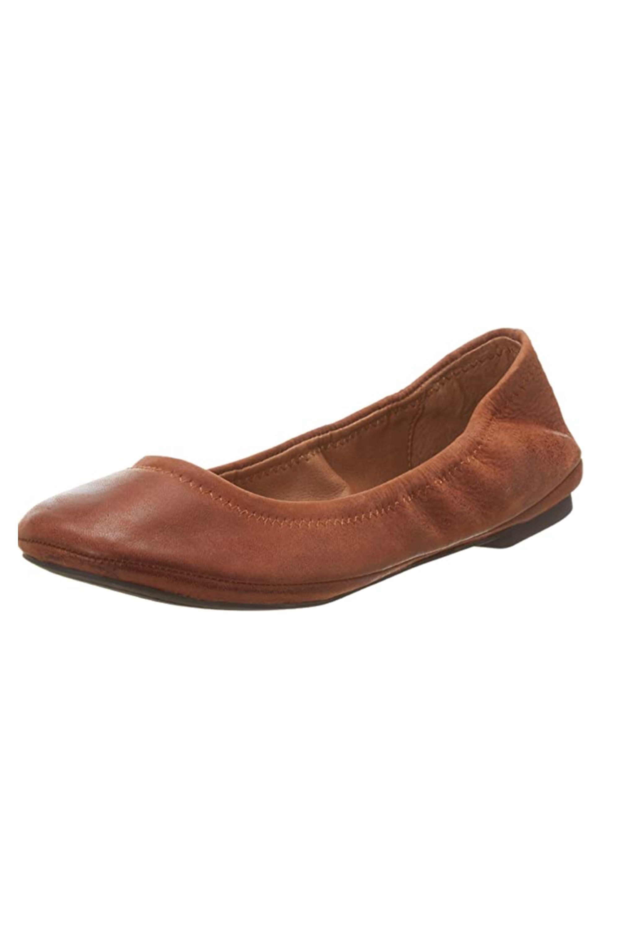 LingGT Leather Ballet Flats Women Knot Soft Comfort Slip on Shoes Color : Brown, Size : US 8