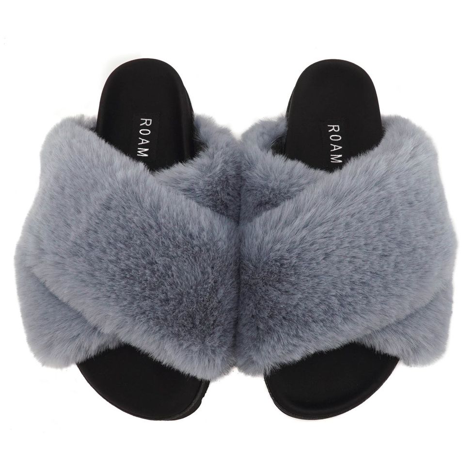 Cloud Slippers Icy Blue Faux Fur