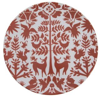 Flora Porcelain Side Plate - Orange/White