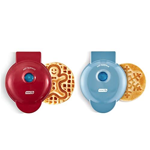 Snowflake and Gingerbread Mini Waffle Makers (2 pack)