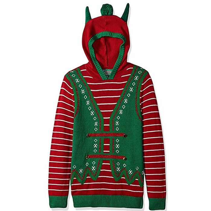 Men's Elf Hoodie Ugly Christmas Sweater