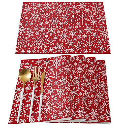 Red Snowflake Placemats