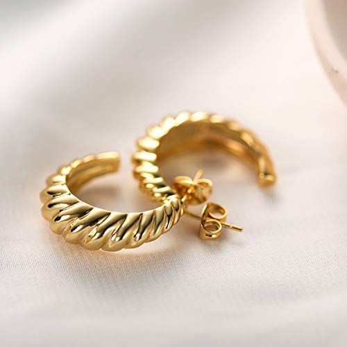 Gold Plated Croissant Earrings 
