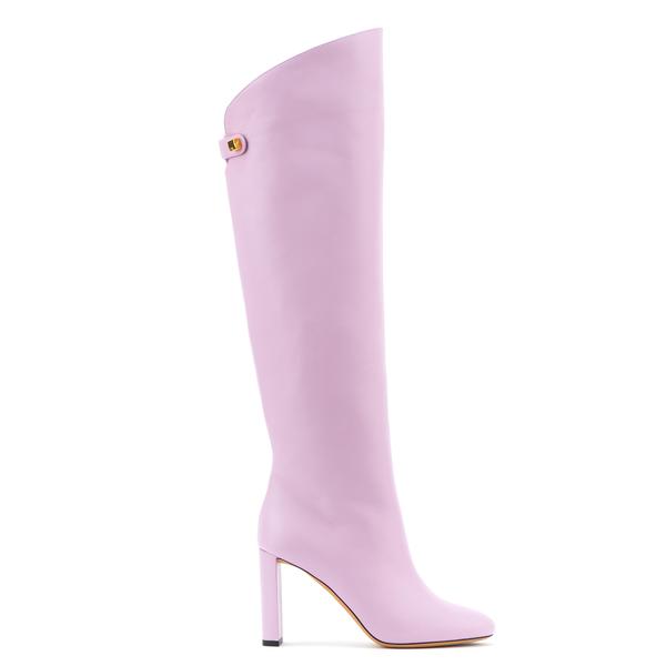 Adriana High-Heel Nappa Lavender Leather Boots