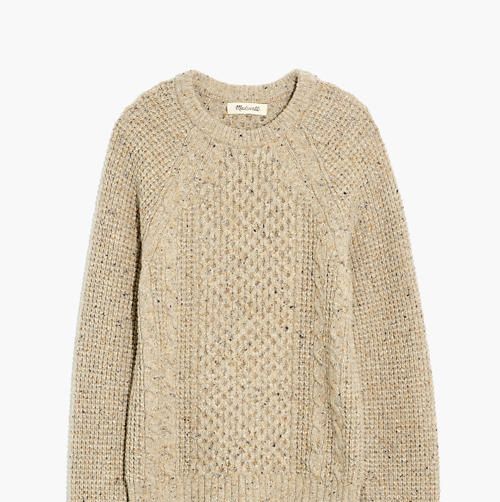 Madewell Donegal Cableknit Fisherman Sweater