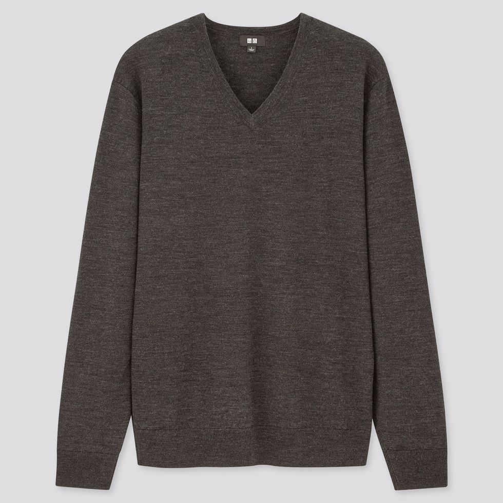 Uniqlo Extra Fine Merino V-Neck Sweater 