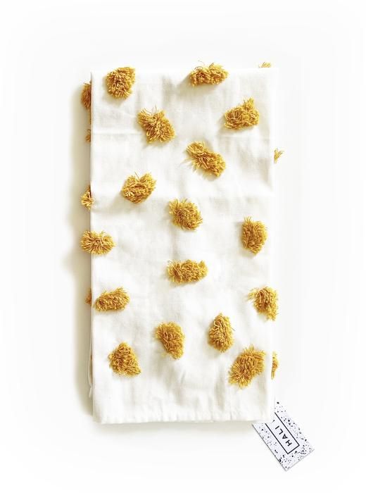 Tufted Mustard Tea Towel - 2 pack