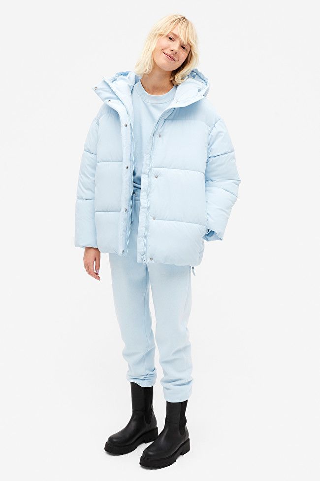 blue puffer coat womens