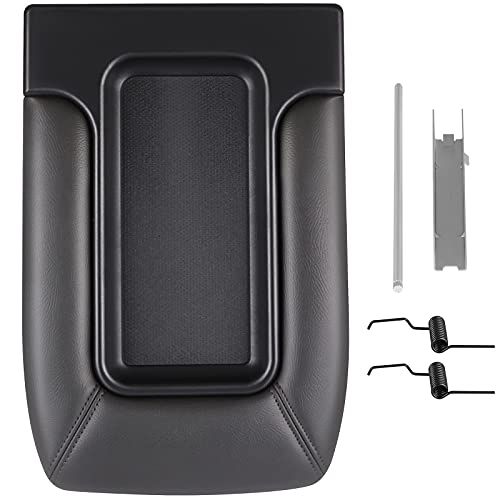 SCITOO Auto Dark Grey Center Console Lid Kit Replacement fit for 2001-2007 for GMC Sierra for Chevrolet Silverado