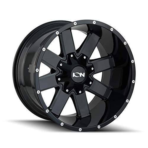 Ion 141 Gloss Black Milled Wheel with Alloy Steel (20 x 9. inches /6 x 106 mm, 0 mm Offset)