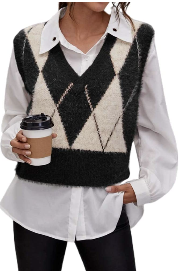 V-Neck Knit Sweater Vest