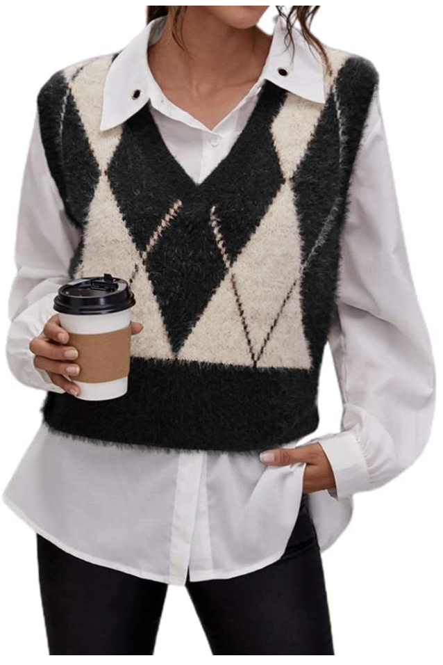 V-Neck Knit Sweater Vest