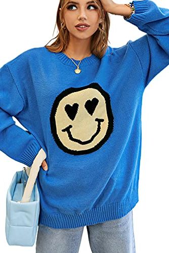 Oversized Smiley Face Pullover