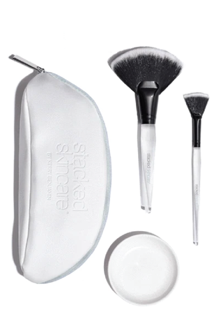 Stacked Skincare Body and Face Fan Brush Set