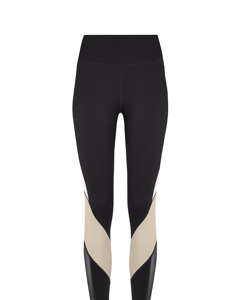 DKNY Sport Women's High Waisted Full Length Logo Leggings / Tights - Black