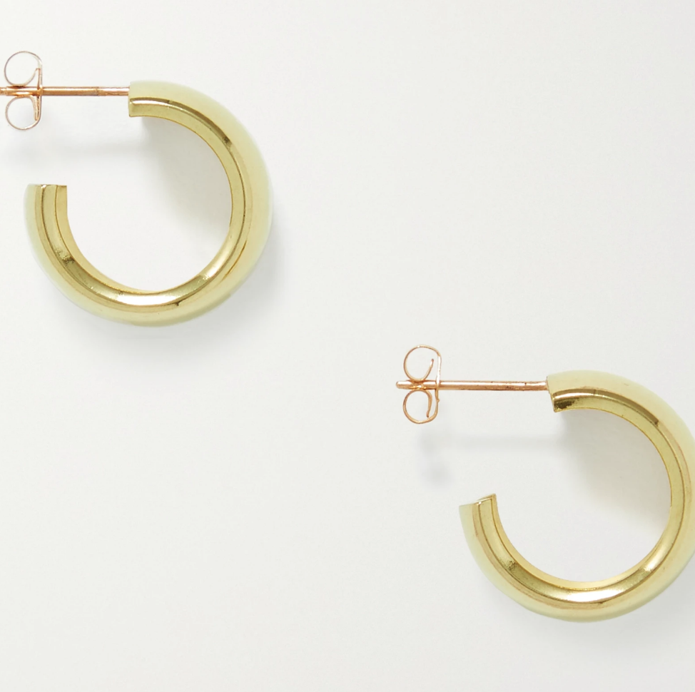 + NET SUSTAIN Luna gold-plated hoop earrings