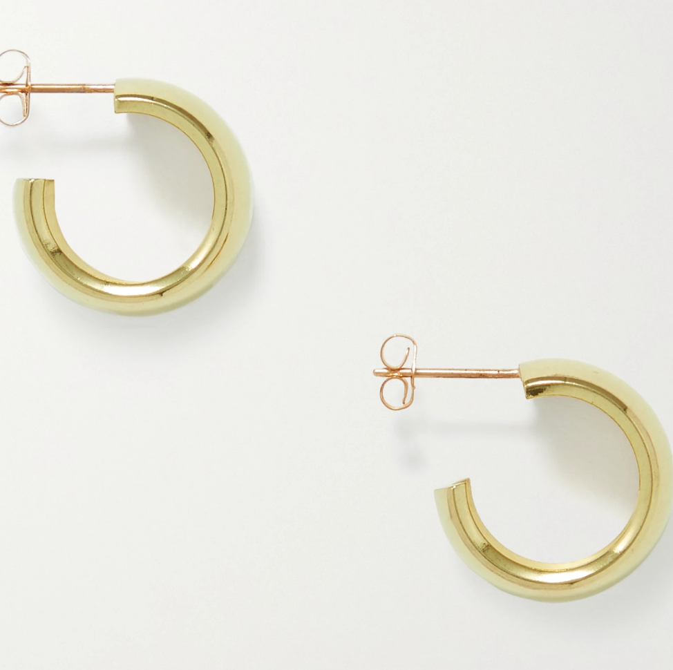 + NET SUSTAIN Luna gold-plated hoop earrings