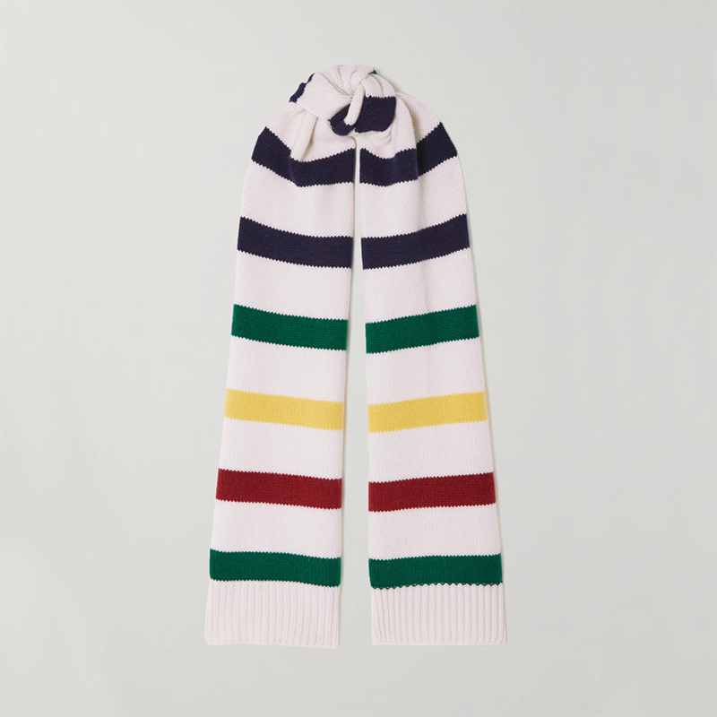 Striped Wool and Cashmere-Blend Scarf