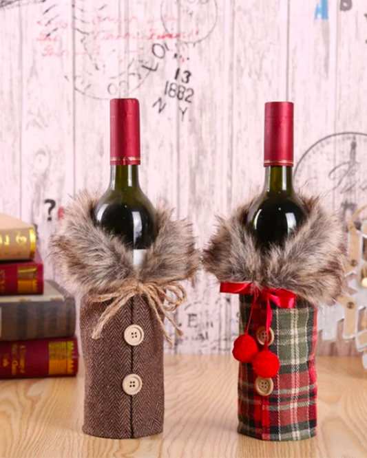 Luxury Christmas wine bottle cover
