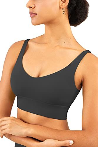 Buy Women's Longline Sports Bra Crop Top Yoga Tank Top with Built in Bra(28  Till 34) Pack of 1 Black Color at