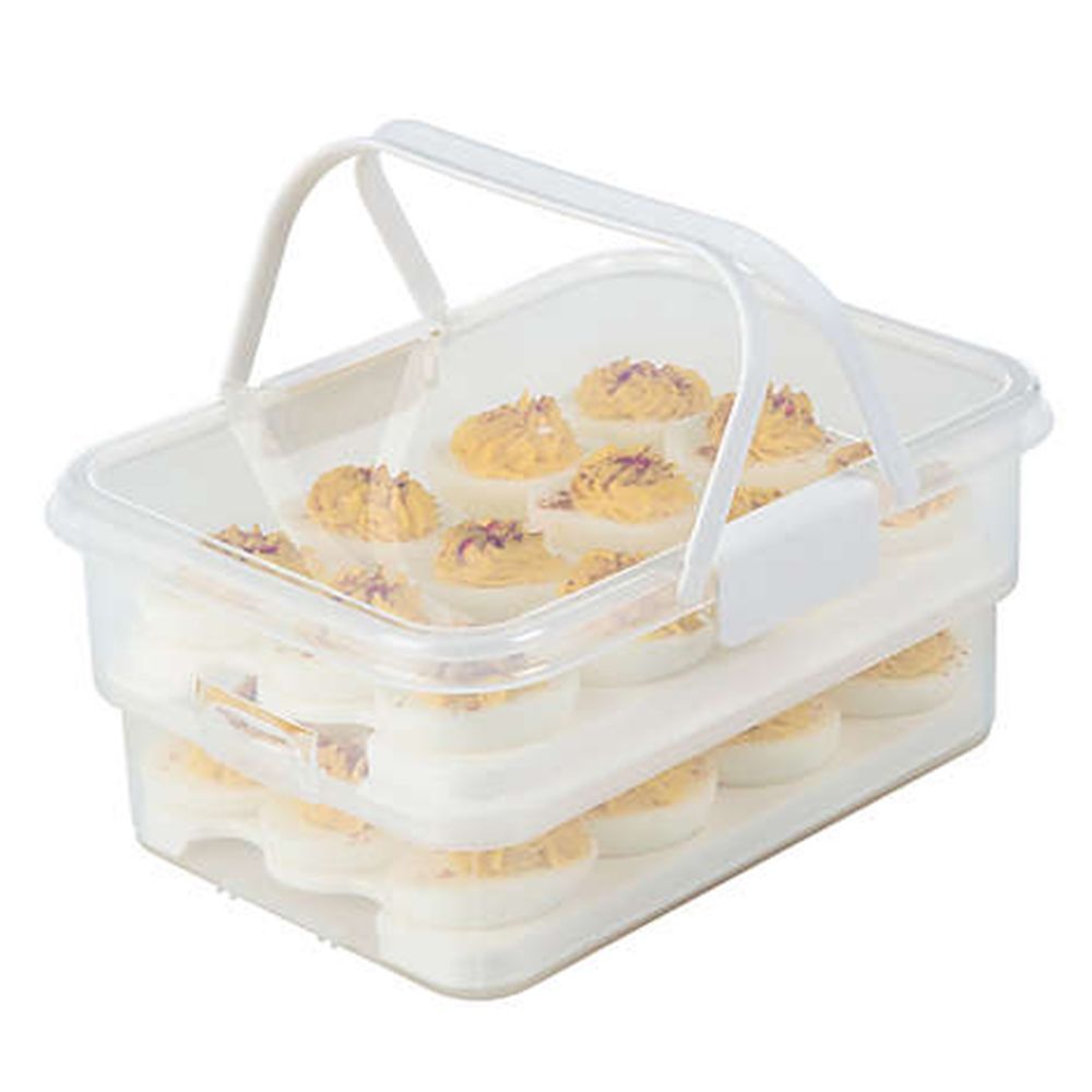 Cookie Cake Storage Container Carrier 4 Trays 2 Davil Egg Trays 