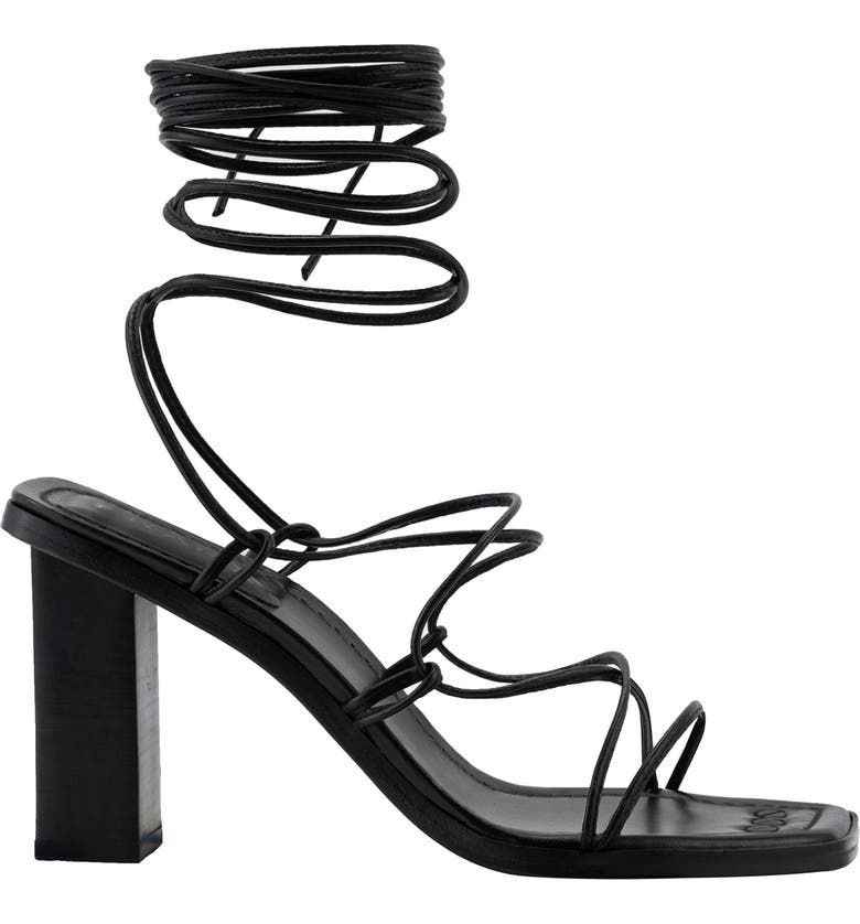 Tie-Up Black Heels