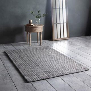 Silver and gray Mikaela textured jute rug