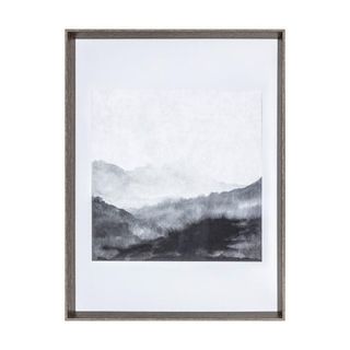 White and gray emerin abstract framed print
