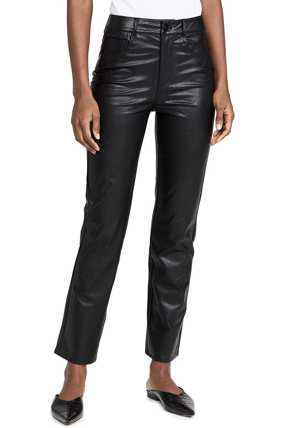 Stella Straight-Leg Faux-Leather Jeans