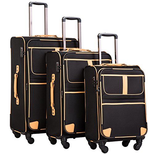 COOLIFE 3-Piece Softside Luggage Set 