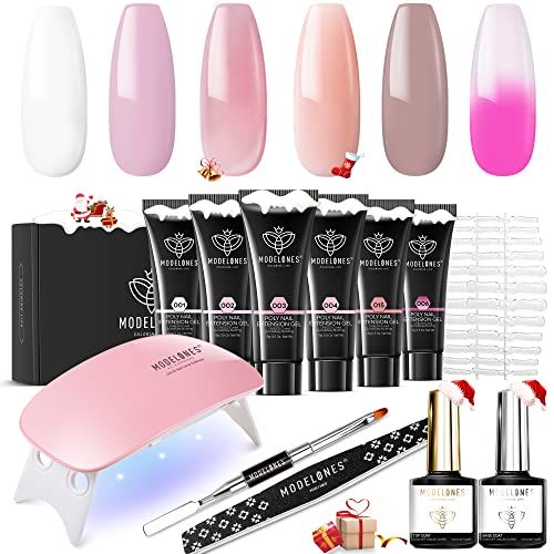 Polygel Nail Kit with 6 Colors Extension Builders