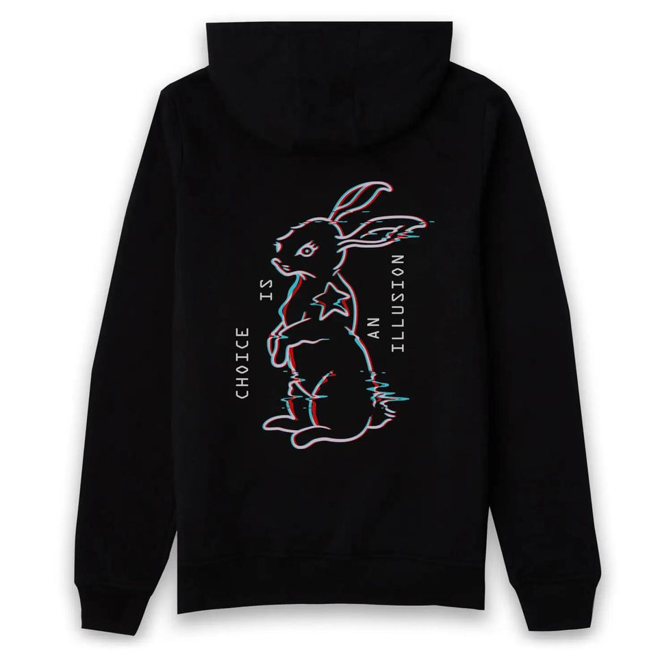 Matrix 'Choice Is An Illusion' hoodie with rabbit illustration