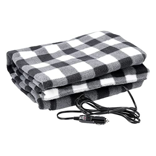 Black/White Wearable Throw Blanket Soft Plush Electric Heated Cape with 3 Heat Settings and Auto Shut Off Timer Navaris Electric Heated Wrap 